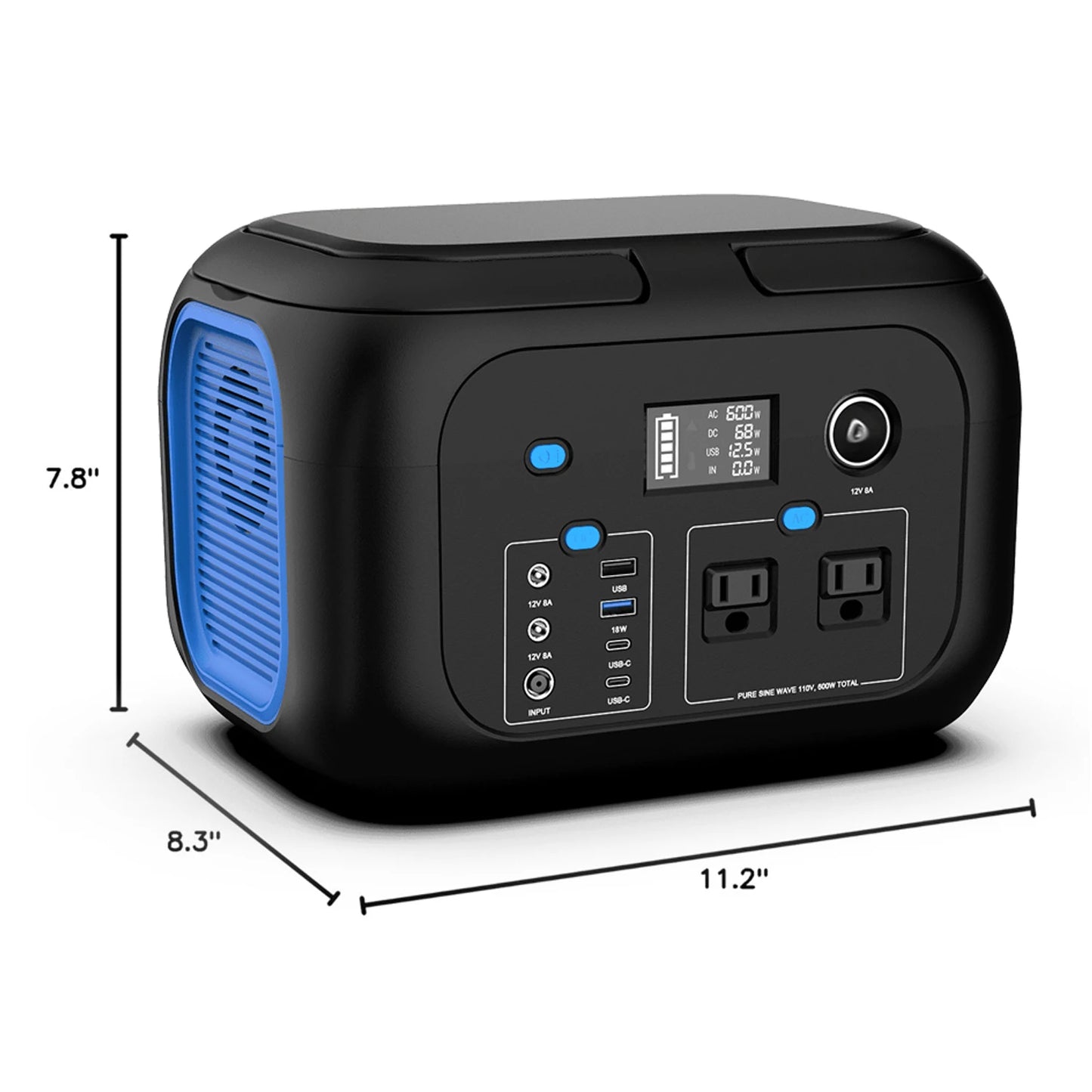 SinKeu 600W Portable Power Station Solar Generator