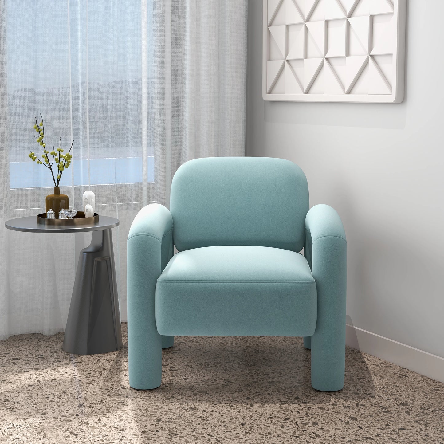 Mid-Century Velvet Upholstered Accent Chair Living Room