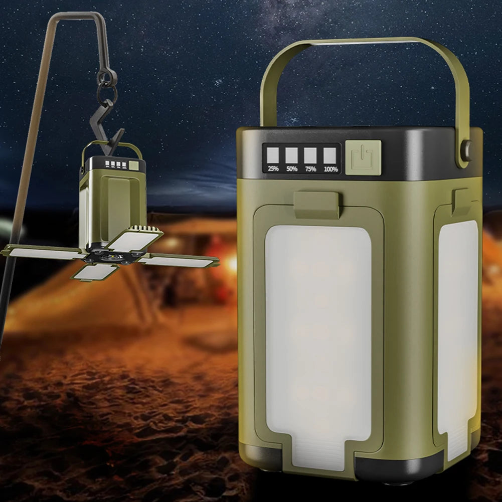 Shunmaii Solar Camping Light With Power Bank 2000mAh Rechargeable Lantern