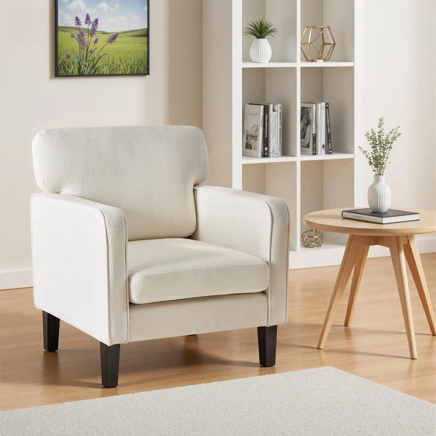 JHK Modern Accent Chair With Lumbar Support