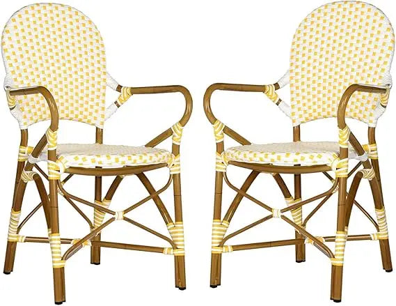 Indoor Outdoor Rattan Stacking Arm Chair Set of 2