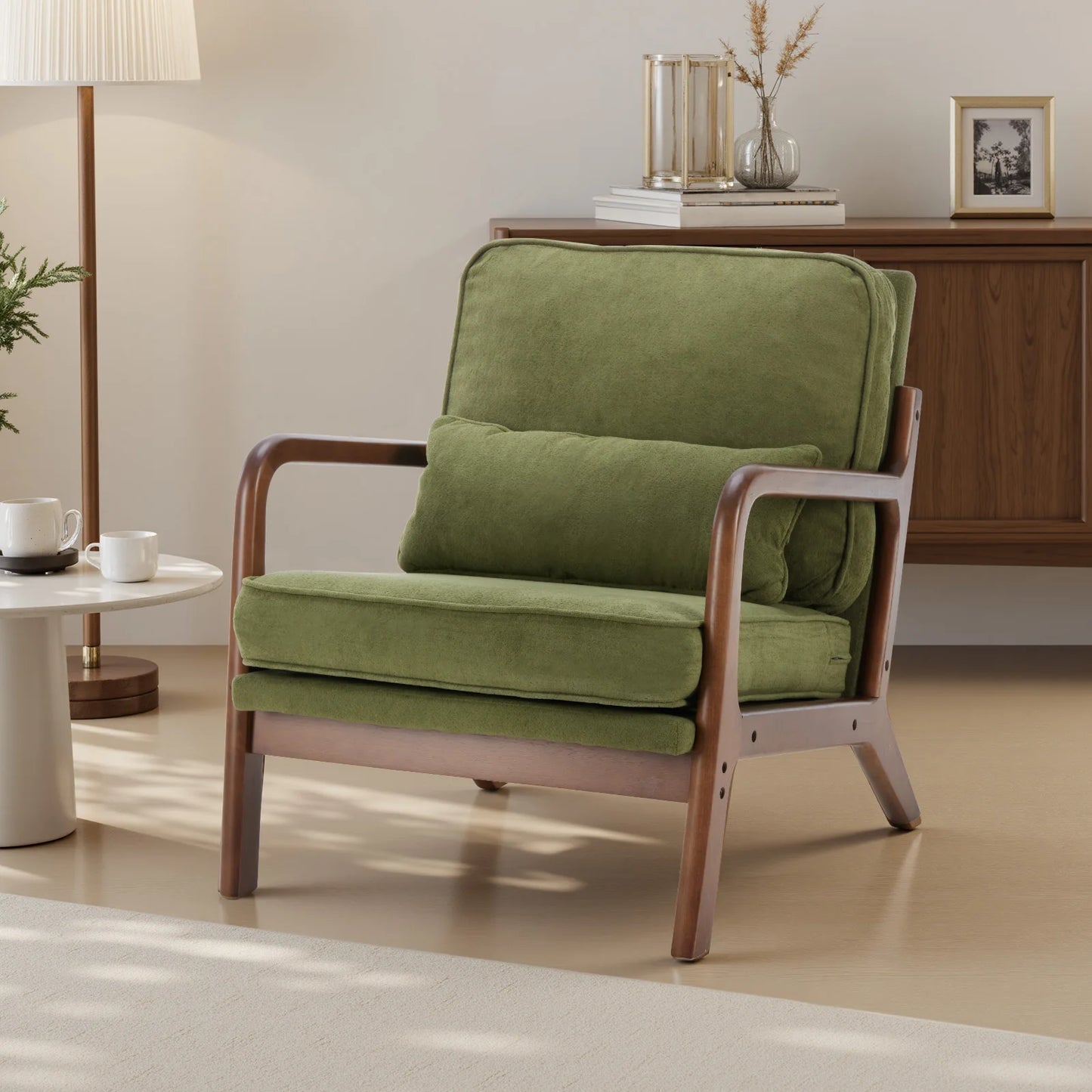 JHK Mid Century Modern Chair With Solid Wood Frame