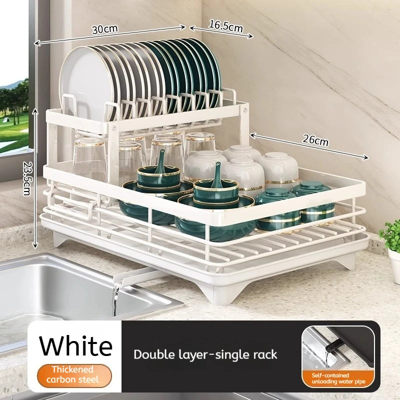 Stainless Steel Dish Drying Rack Over Sink With Drainboard Plate Drainer Storage Organizer