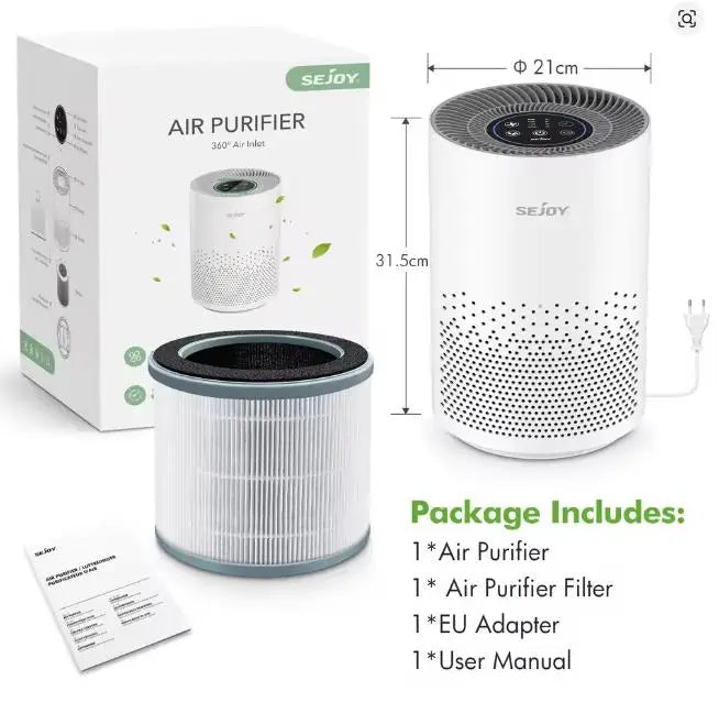 SEJOY HEPA Air Purifier With 4 Speeds And Timers
