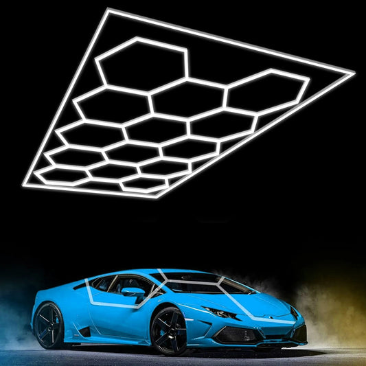 Hexagon LED Garage Lights With Frame 720W 6500K