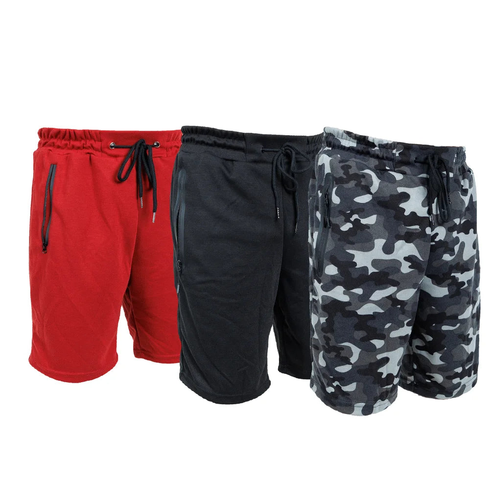 NONECN Men Sweat Shorts Elastic Waist With Pockets