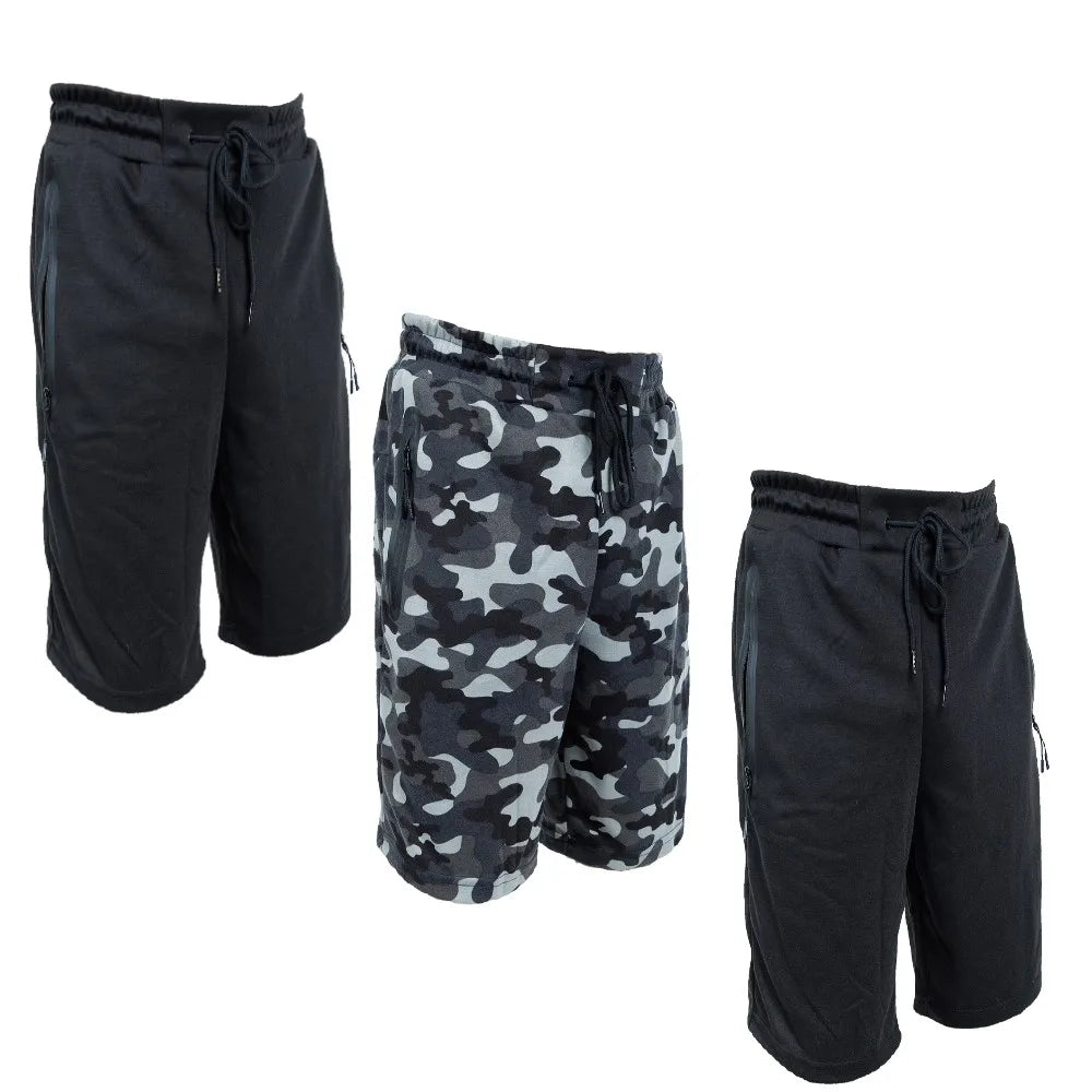 NONECN Men Sweat Shorts Elastic Waist With Pockets