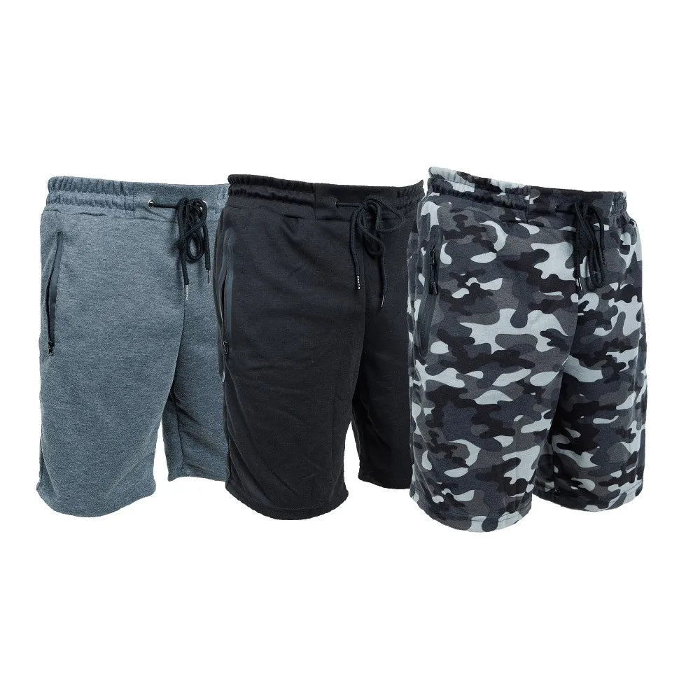 NONECN Men Sweat Shorts Elastic Waist With Pockets