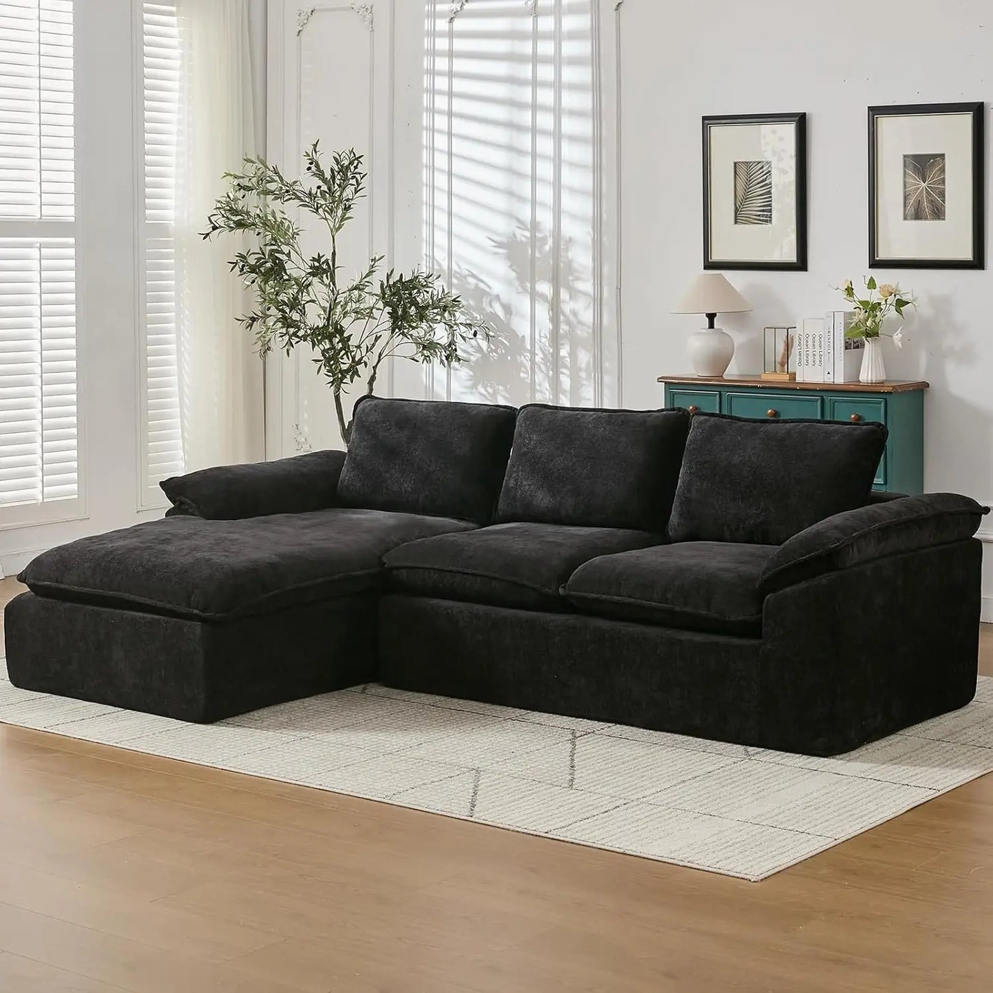 Modern Cloud Sectional Sofa With Oversized Chaise