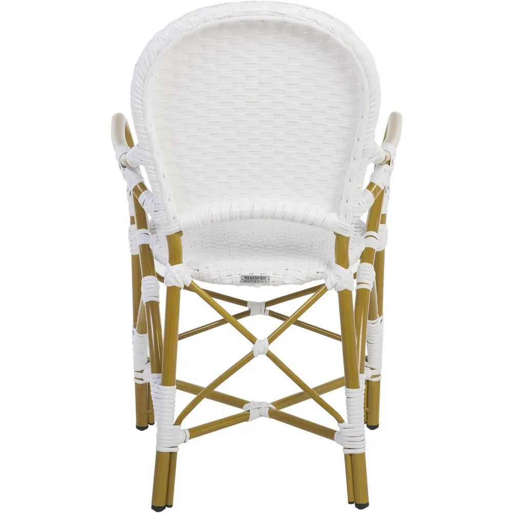 Safavieh Hooper Indoor Outdoor Rattan Stacking Arm Chair Pair