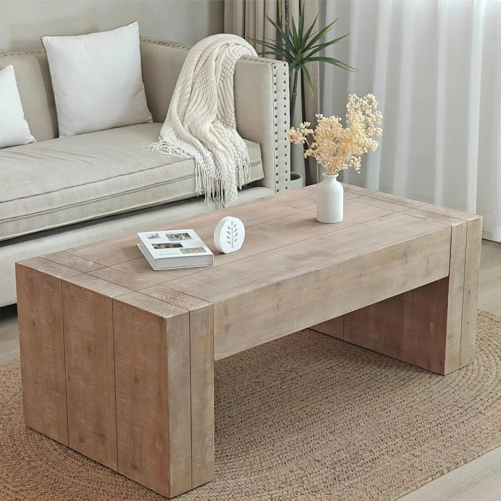 DAFIFY Natural Wood Coffee Table