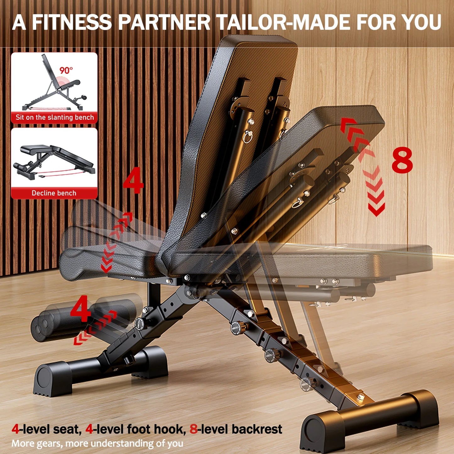 Adjustable Weight Bench Foldable For Full Body Workout 1000 Pounds Capacity