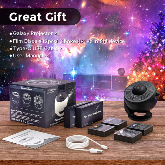 Mexllex 13 In 1 Galaxy Ultral Star Projector LED Night Light With 360 Degree Rotation And Half Hour Timer Bedroom