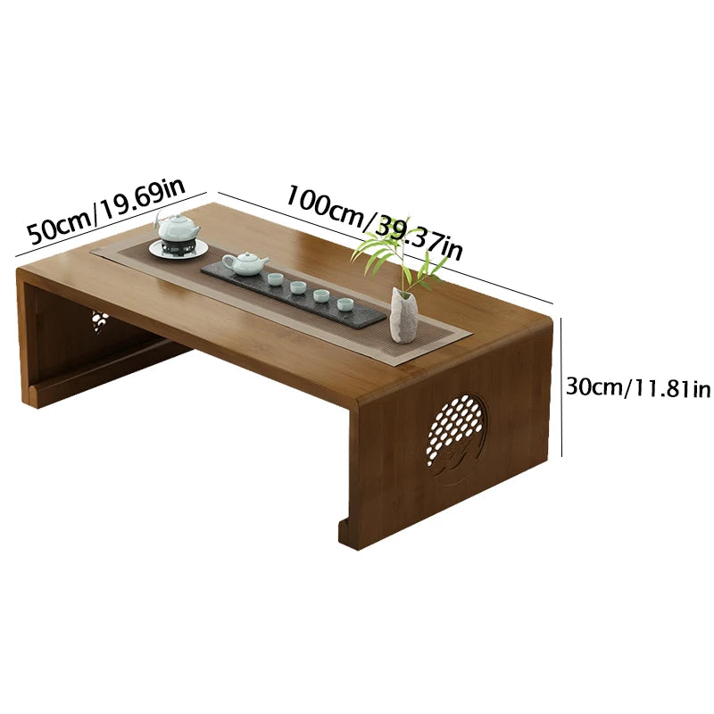 Foldable Japanese Style Low Coffee Table For Floor Seating
