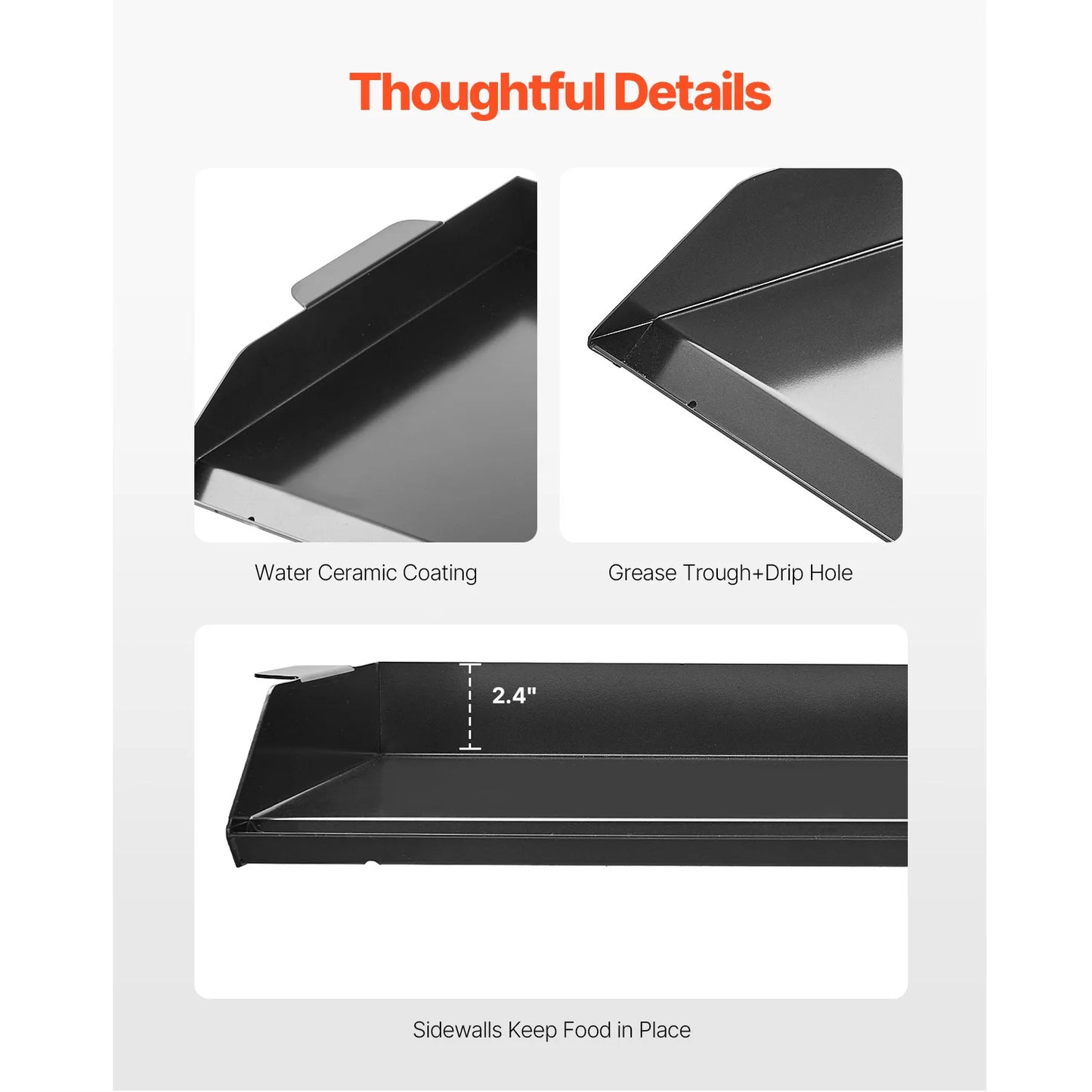 SucceBuy Carbon Steel Griddle Universal Flat Top Rectangular Plate