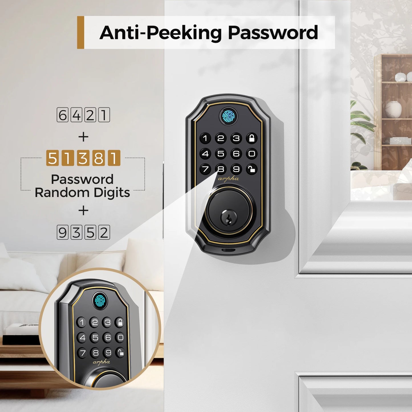 Arpha 5 In 1 Smart Fingerprint Door Lock