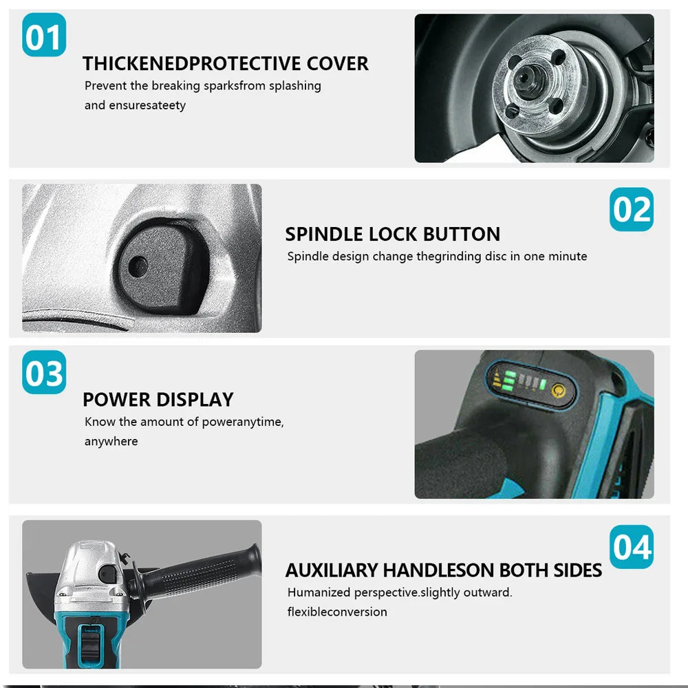 Magnitt Brushless Angle Grinder M14 With Variable Speed