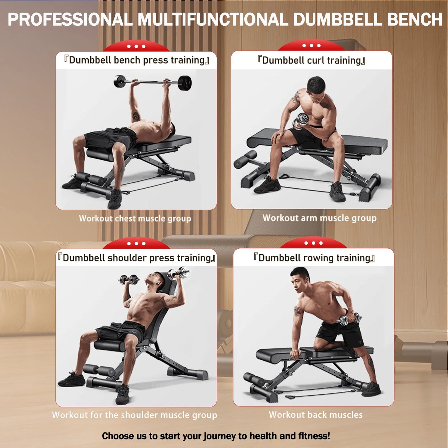 Adjustable Weight Bench Foldable For Full Body Workout 1000 Pounds Capacity