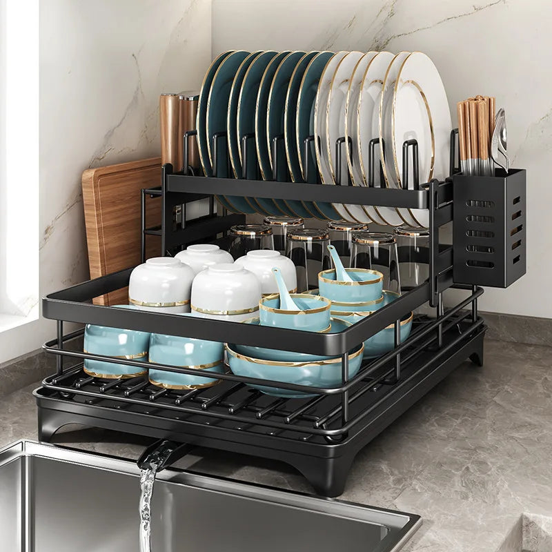 Stainless Steel Dish Drying Rack Over Sink With Drainboard Plate Drainer Storage Organizer
