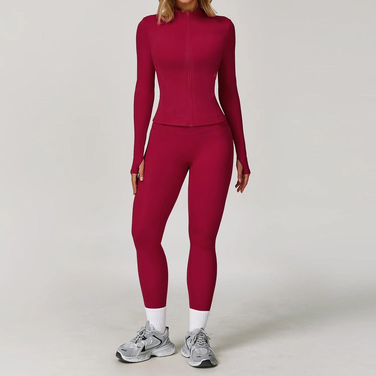 Women Gym Set Yoga Bra Jacket High Waist Leggings Shorts