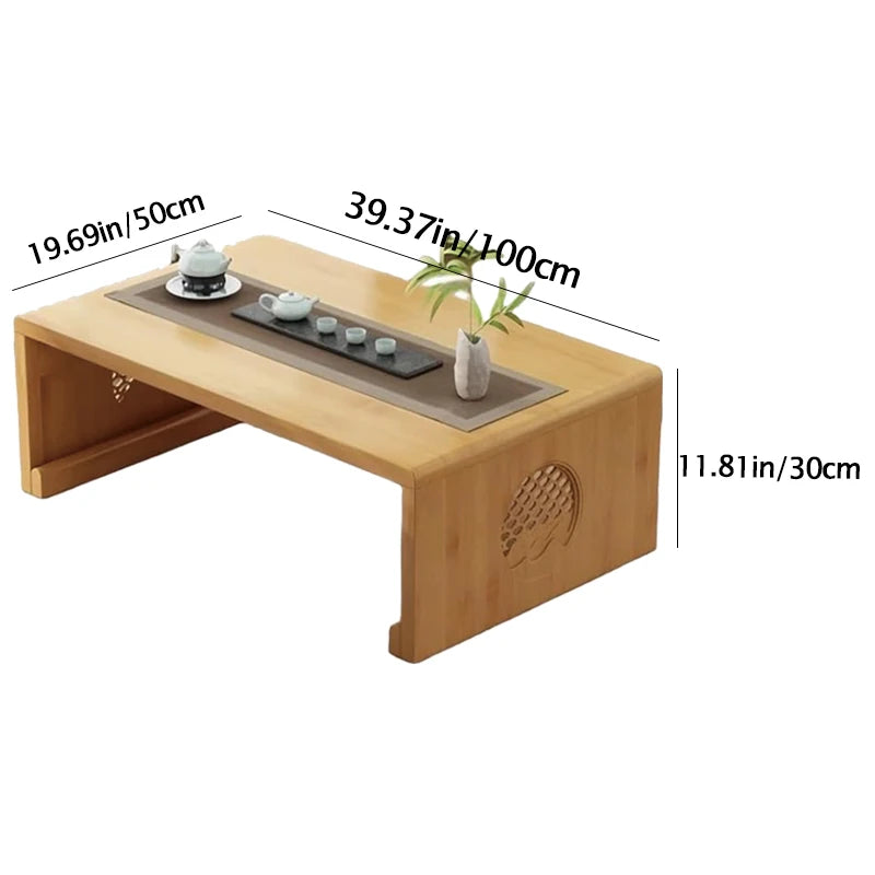 Foldable Japanese Style Low Coffee Table For Floor Seating