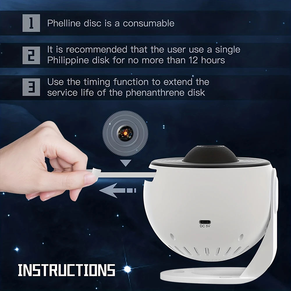 Mexllex 13 In 1 Galaxy Ultral Star Projector LED Night Light With 360 Degree Rotation And Half Hour Timer Bedroom