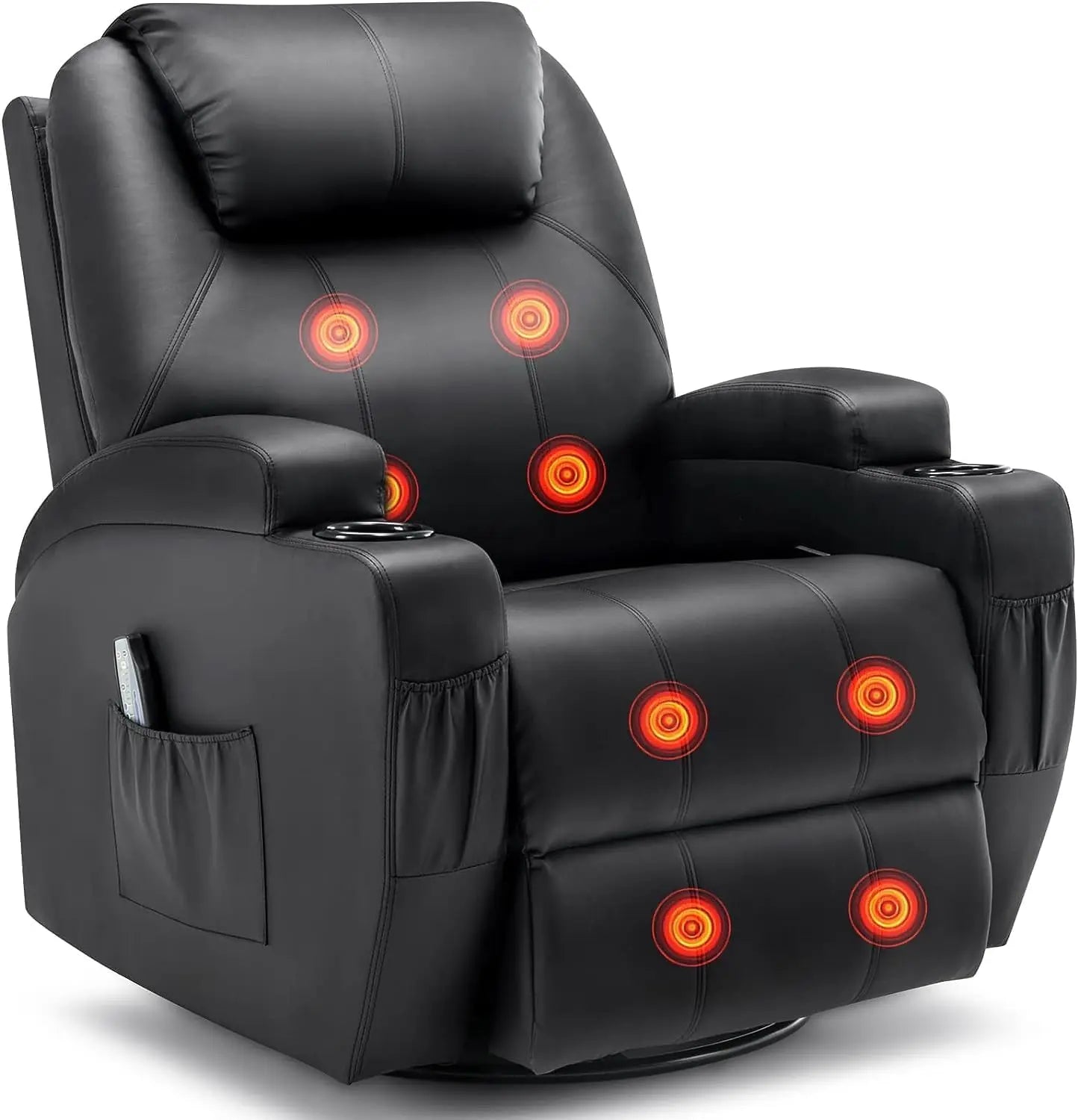 KORSER Massage Recliner Chair With Heat Remote And 360 Swivel