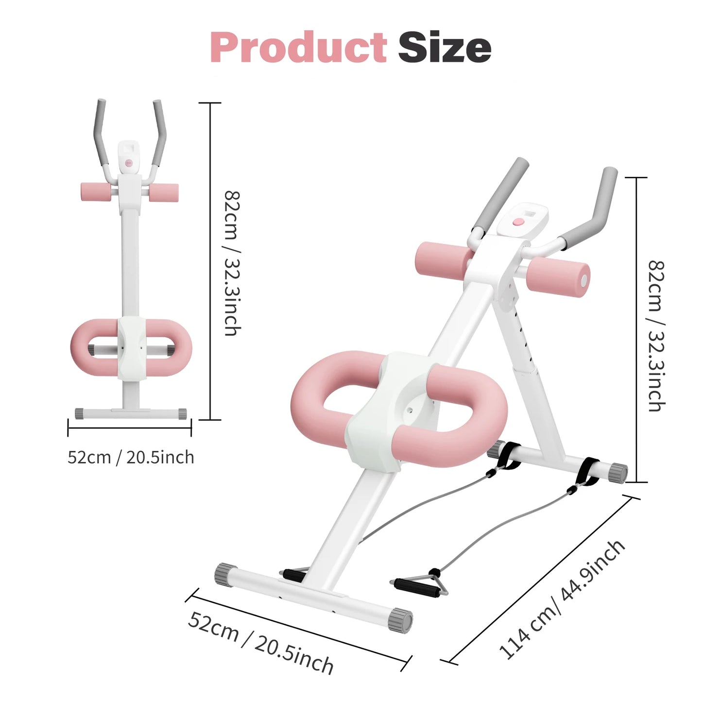 Folding Abdominal Crunch Machine For Home Gym With Resistance Bands