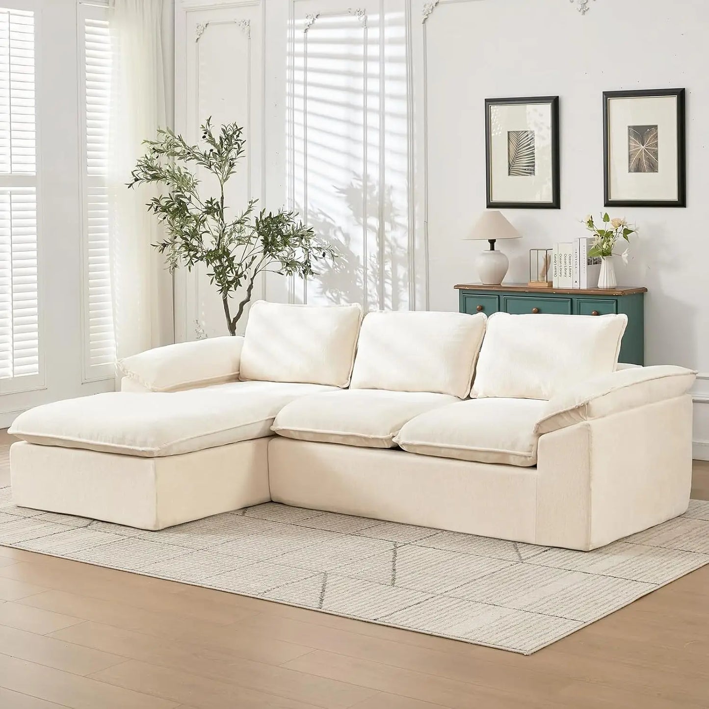 Modern Cloud Sectional Sofa With Oversized Chaise
