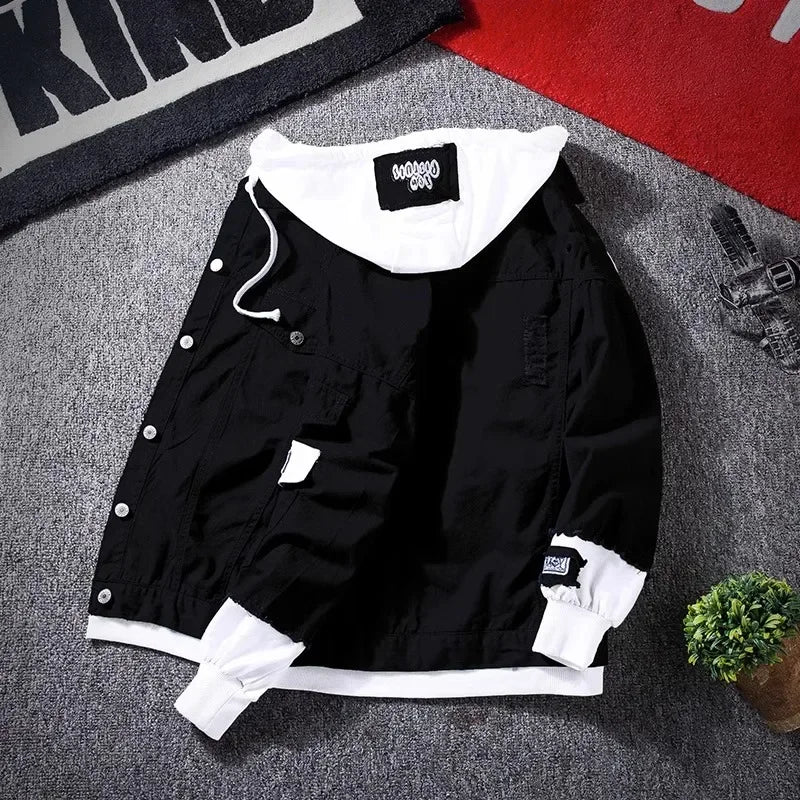 Casual Denim Jacket For Men Trendy Korean Style