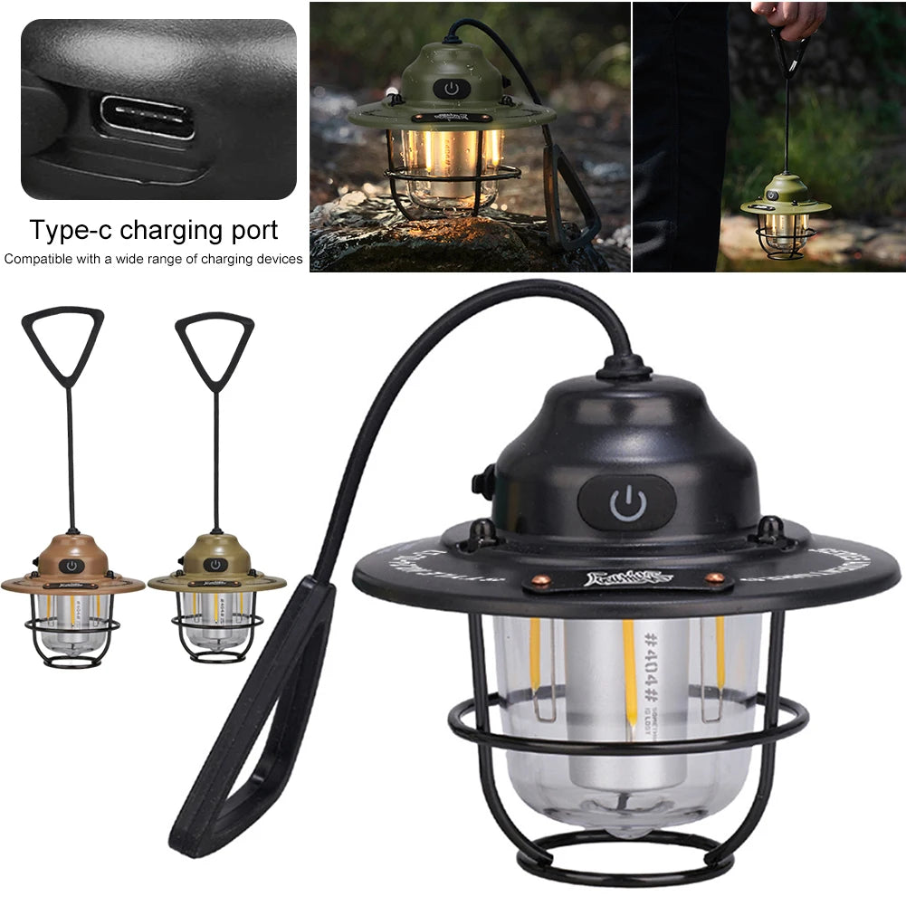LED Camping Lantern Dimmable Type C Charging 4 Light Modes