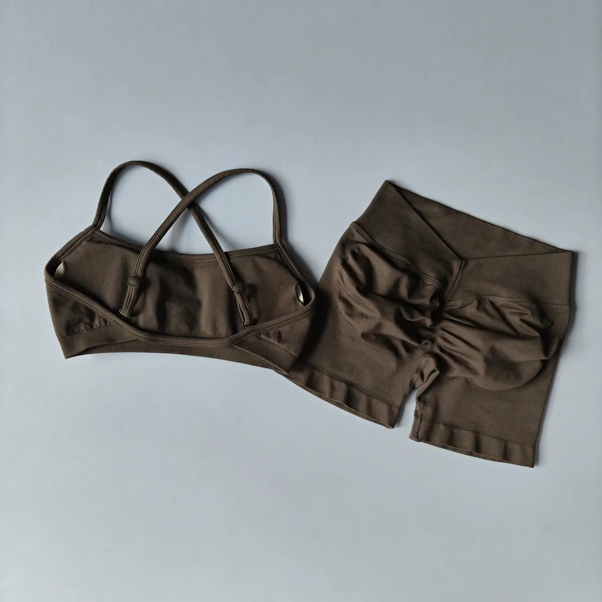 Women's 2-Piece Seamless Yoga Set with Sports Bra and Shorts