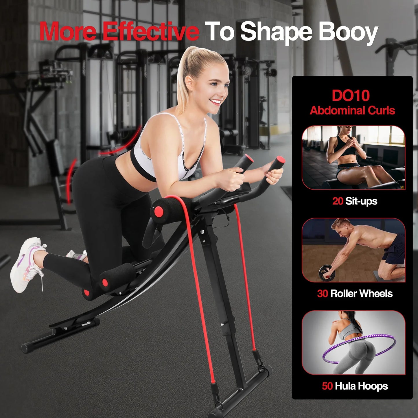 Foldable Ab Machine for Home Gym Abdominal Trainer Fitness Equipment
