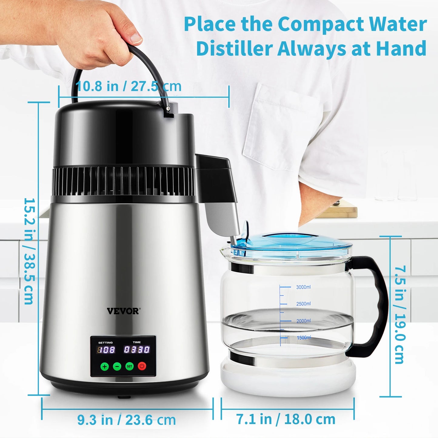 SucceBuy Water Distiller Purifier 1 L Per Hour