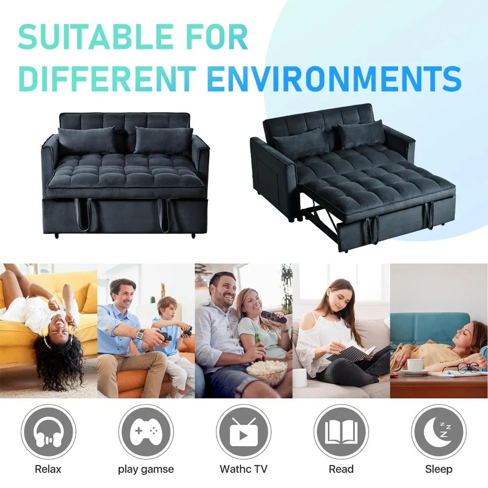 ZHUXIANG 3 In 1 Convertible Sleeper Sofa Bed