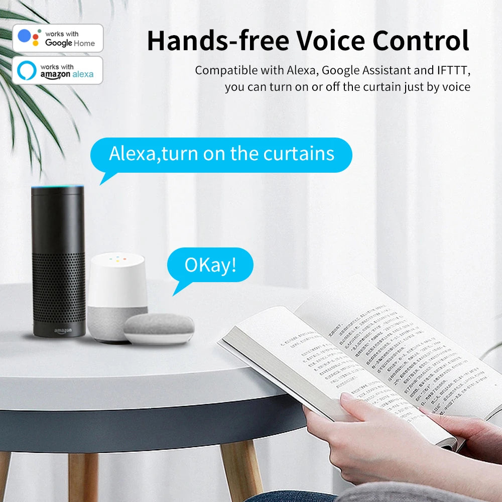 Manhot Tuya WiFi Zigbee Electric Curtain Shutter Motor With RF Remote
