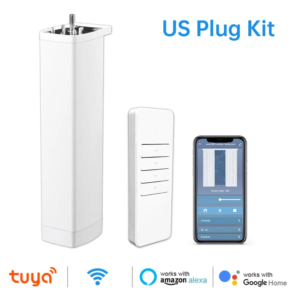 Manhot Tuya WiFi Zigbee Electric Curtain Shutter Motor With RF Remote