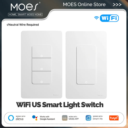 MOES Tuya WiFi Smart Light Switch Alexa Compatible US