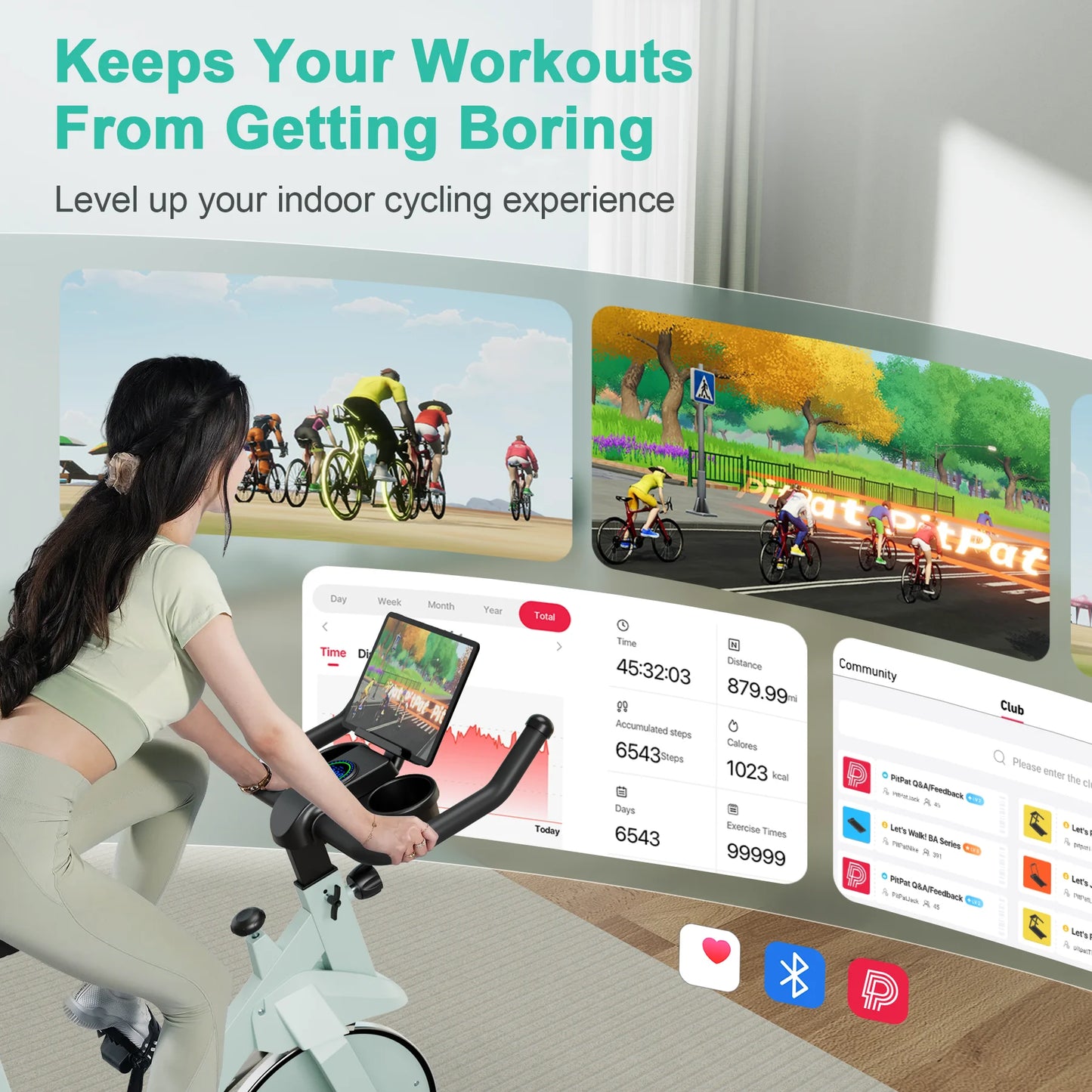 Superun Exercise Bike With 32-Level Magnetic Resistance For Home