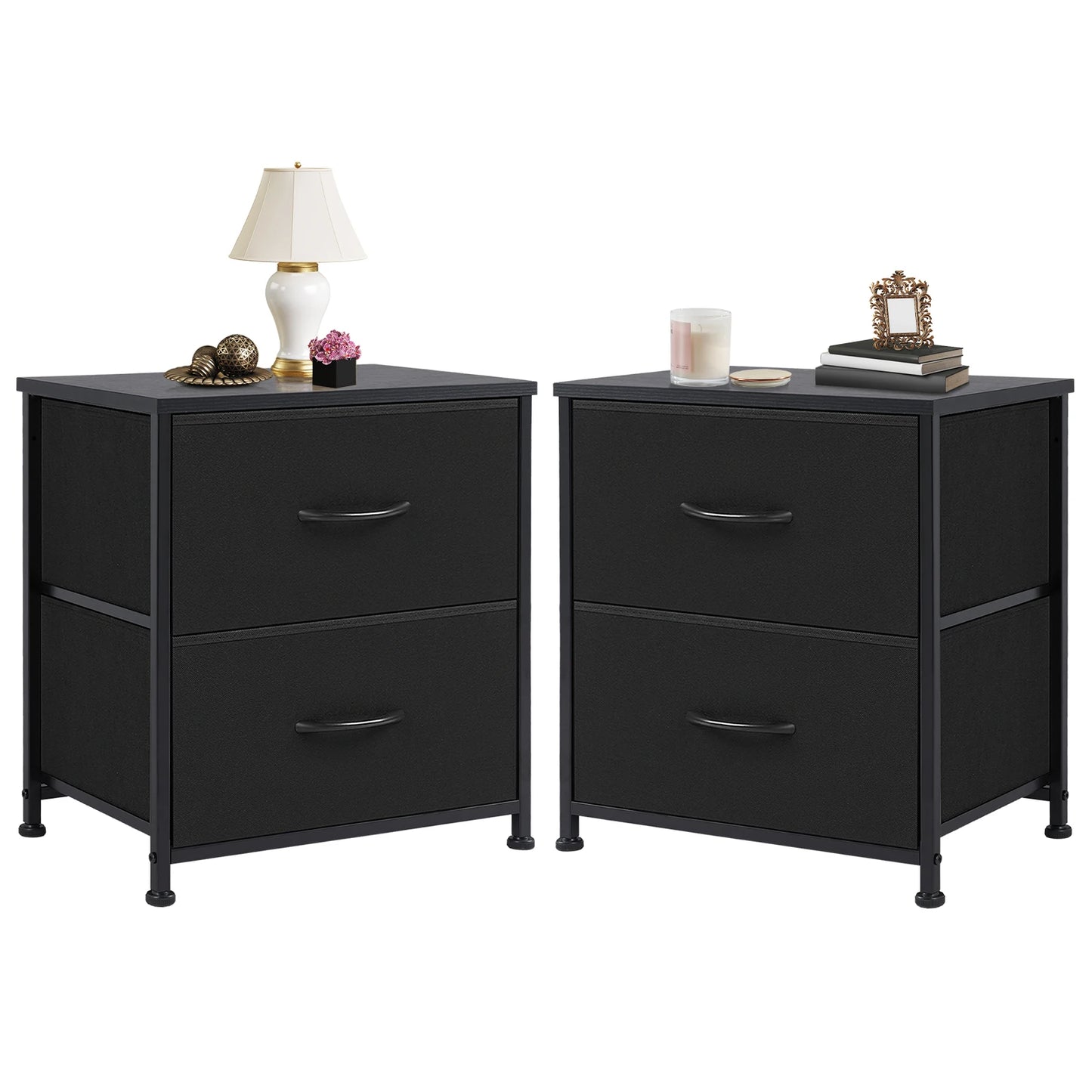 JHK Nightstand Bedside Table With Storage Drawers