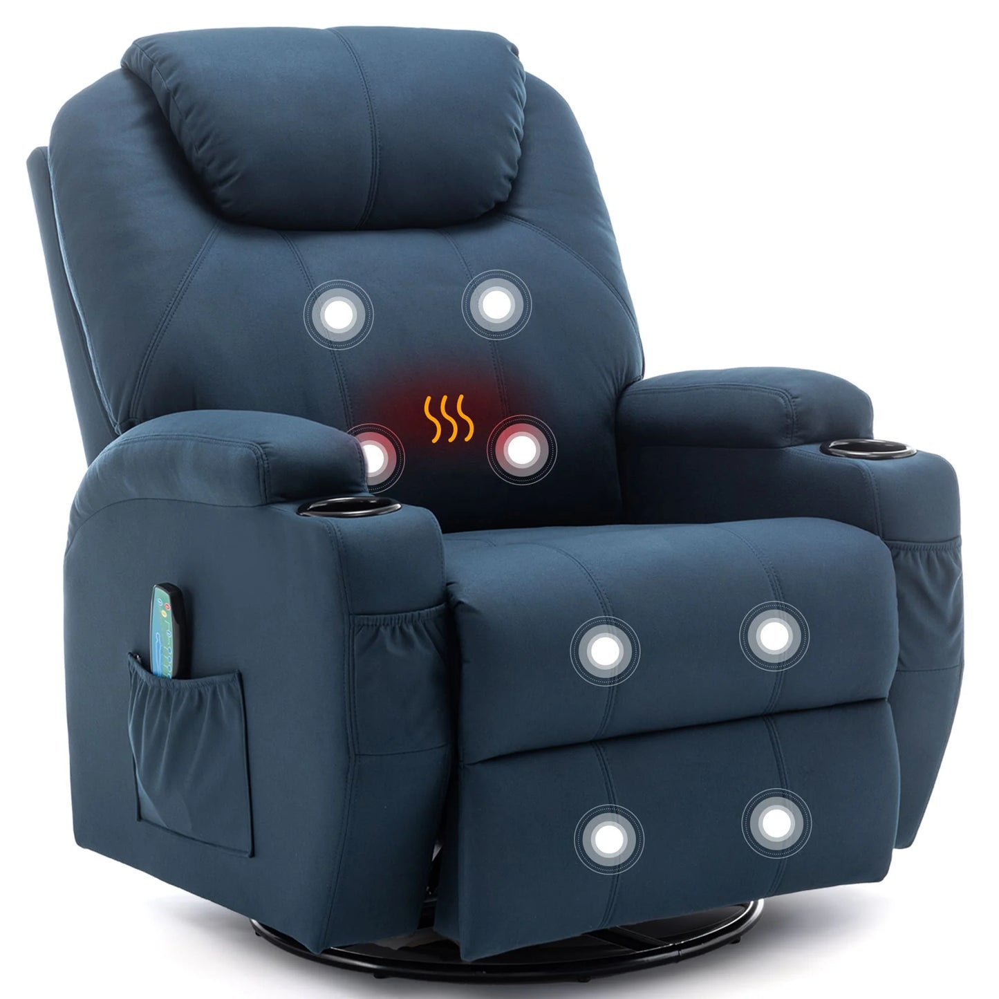 KORSER Massage Recliner Chair With Heat 360 Degree Swivel Remote