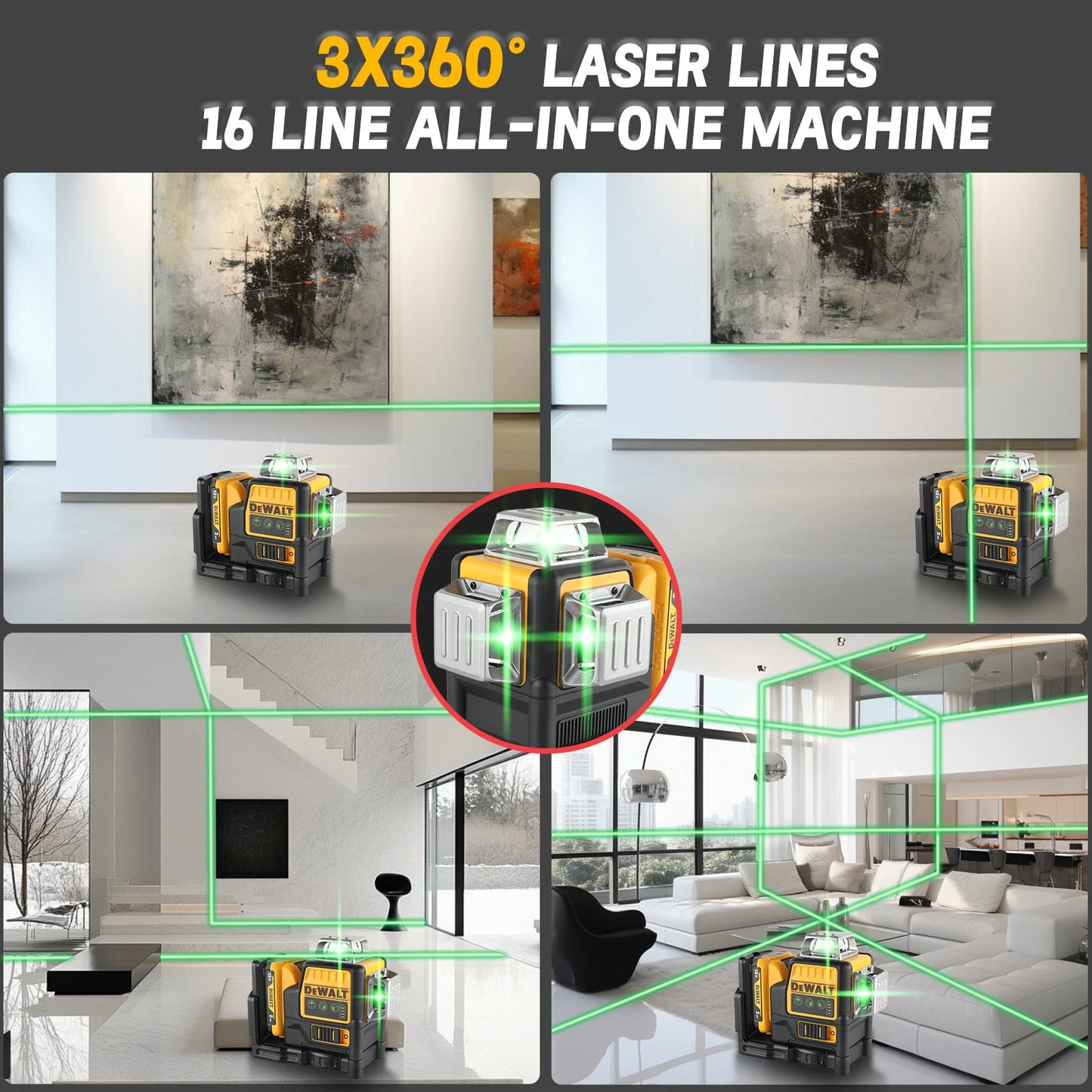 DEWALT DW089LG 12V Lithium Self Leveling Green Beam Laser