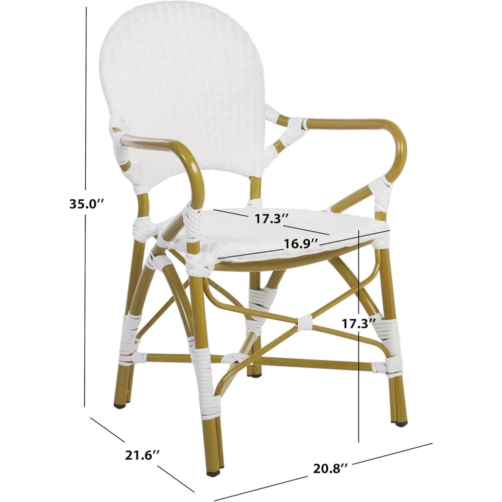 Safavieh Hooper Indoor Outdoor Rattan Stacking Arm Chair Pair