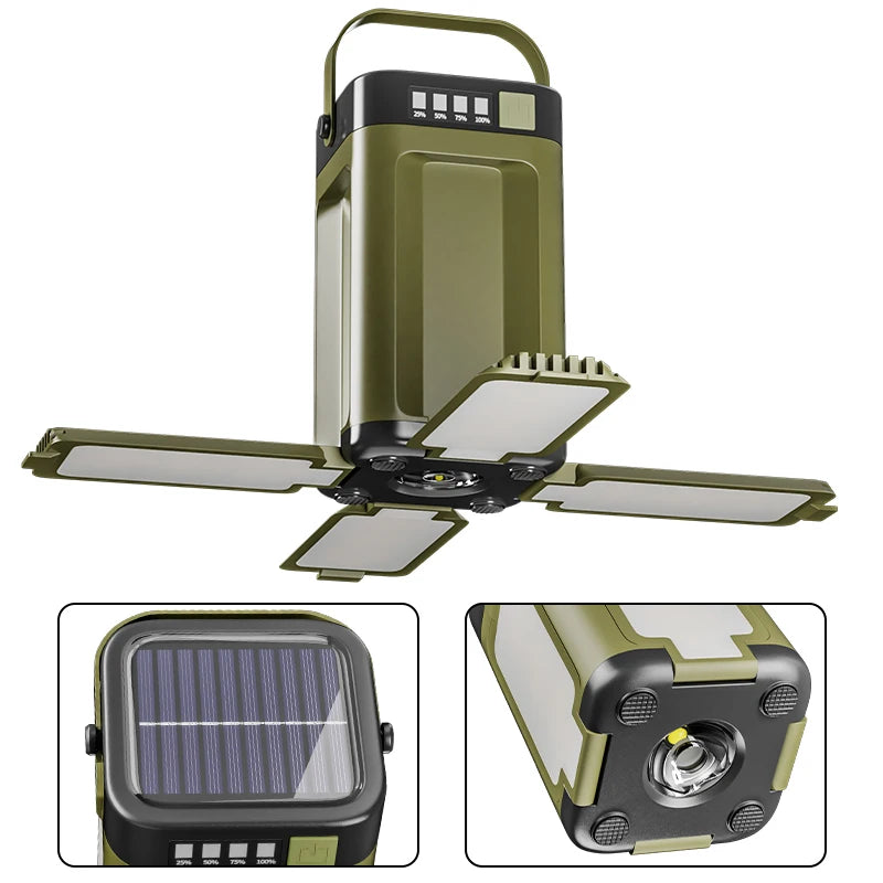 Shunmaii Solar Camping Light With Power Bank 2000mAh Rechargeable Lantern