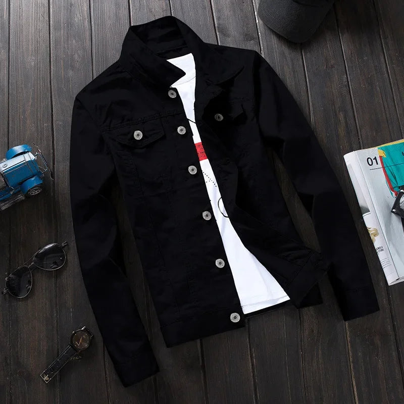 Casual Denim Jacket For Men Trendy Korean Style