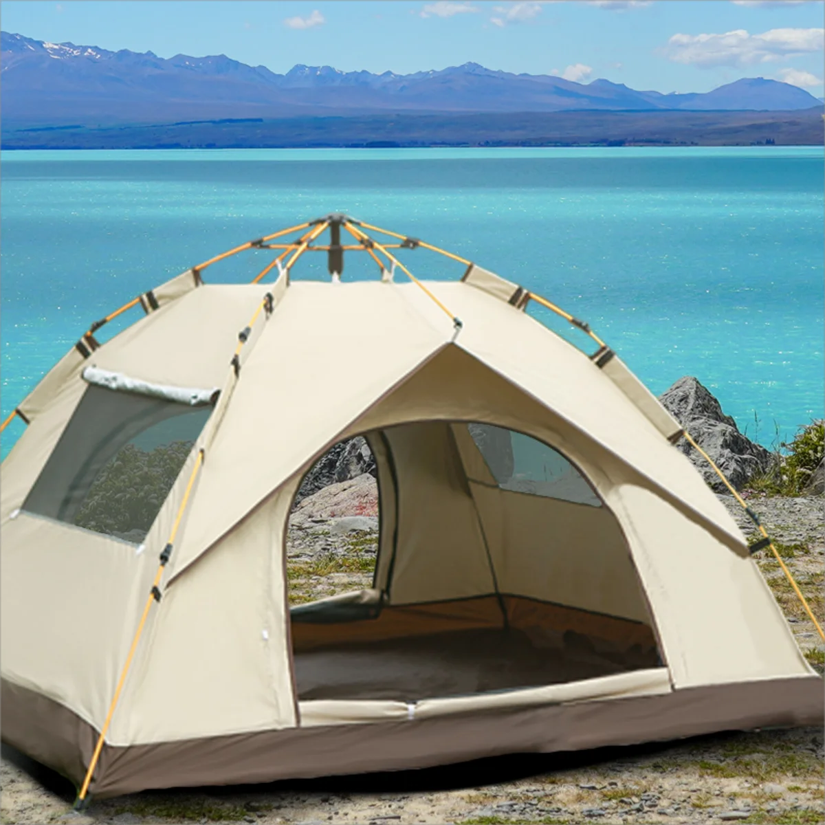 Pakicetus Outdoor Shelter Sunshade Camping Tent With Two Doors And Two Windows