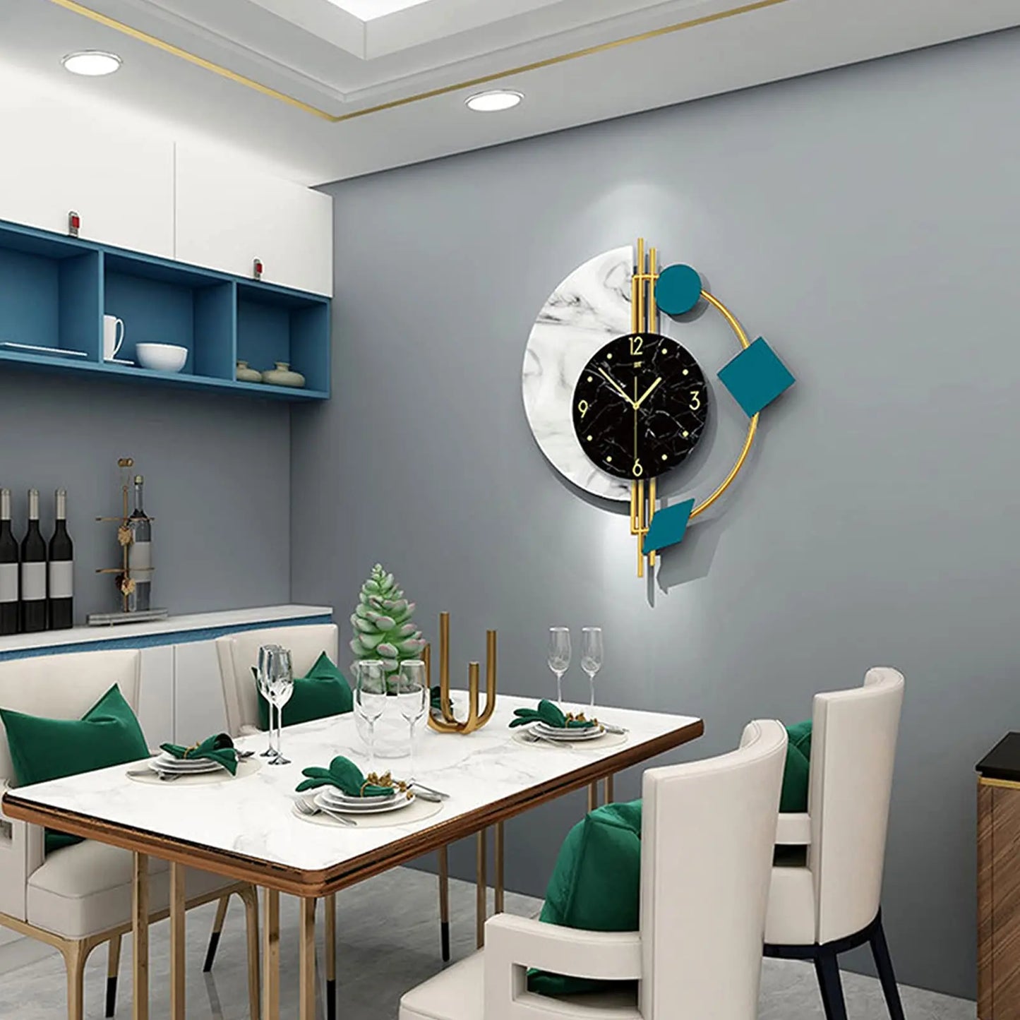 Marble Wall Clock Nordic Silent Battery Operated