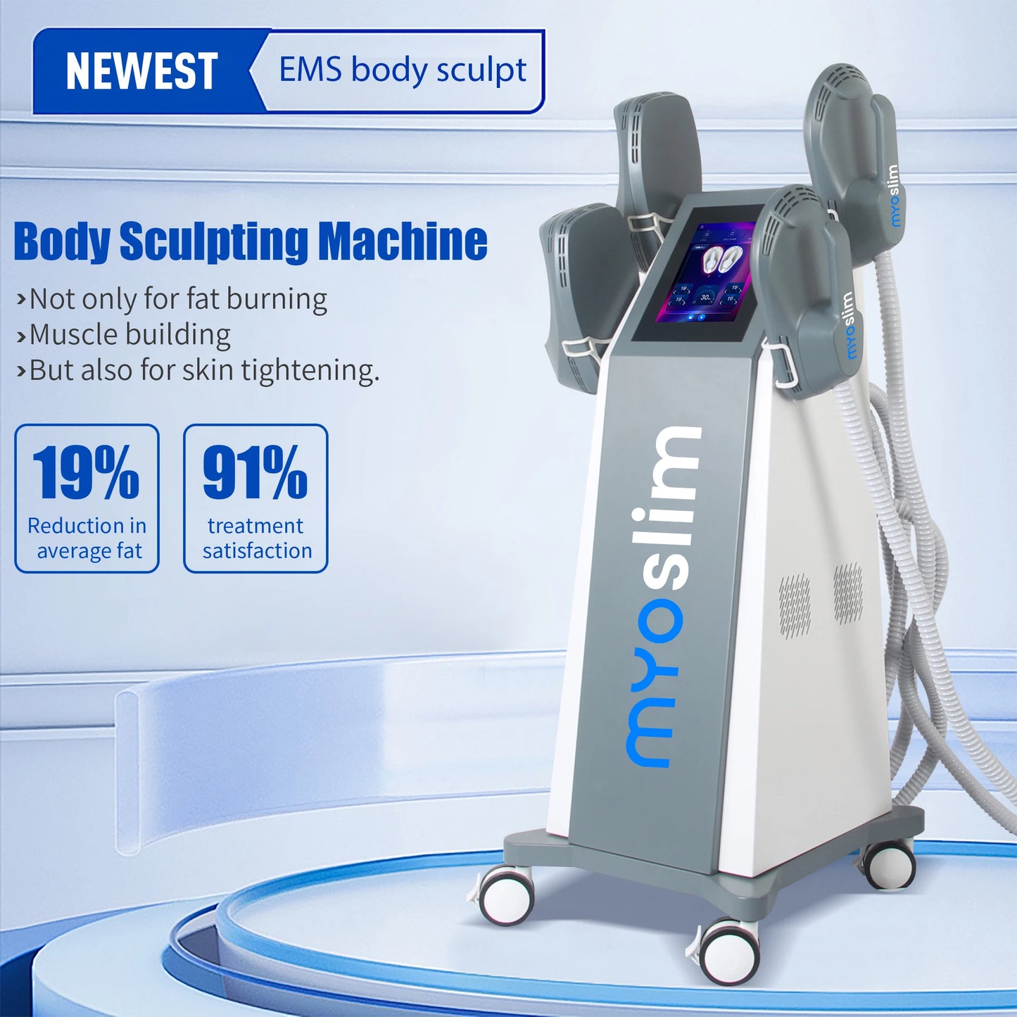Myoslime 6500W RF Hi EMT Body Sculpting Fat Burning Machine