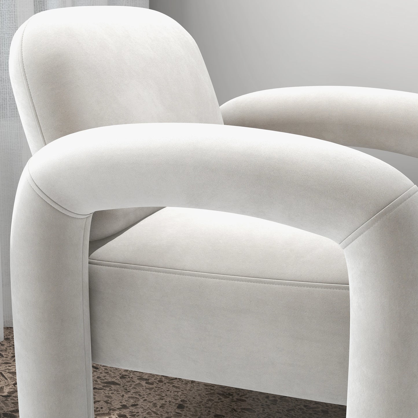 Mid-Century Velvet Upholstered Accent Chair for Living Room
