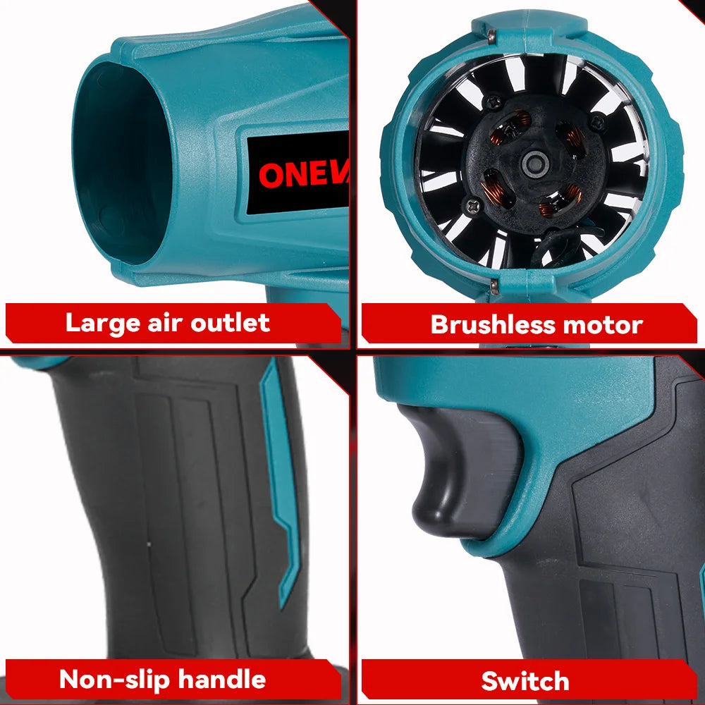 ONEVAN 2000W Brushless Turbo Cordless Air Blower for Makita Battery